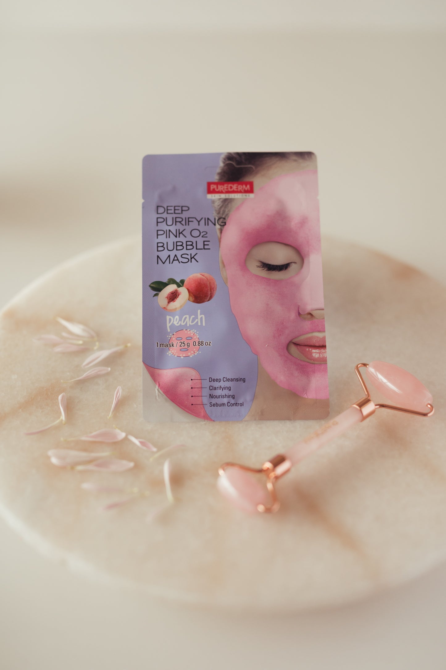 Deep purifying pink peach O2 bubble mask – Mascarilla limpieza profunda durazno