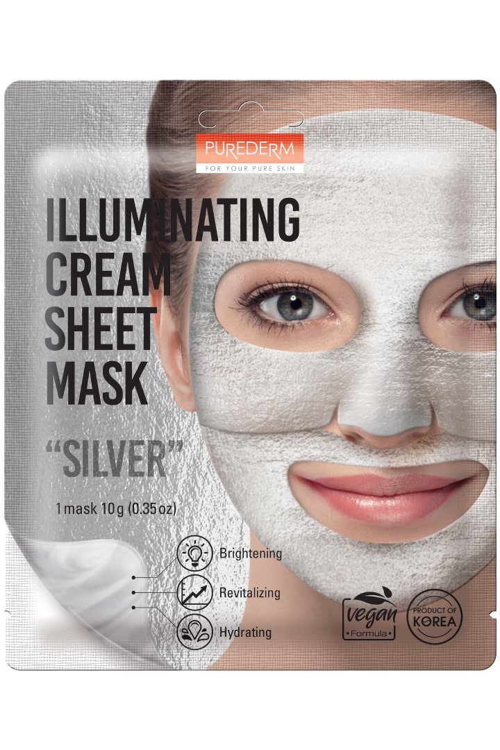 Illuminating cream sheet mask “silver”