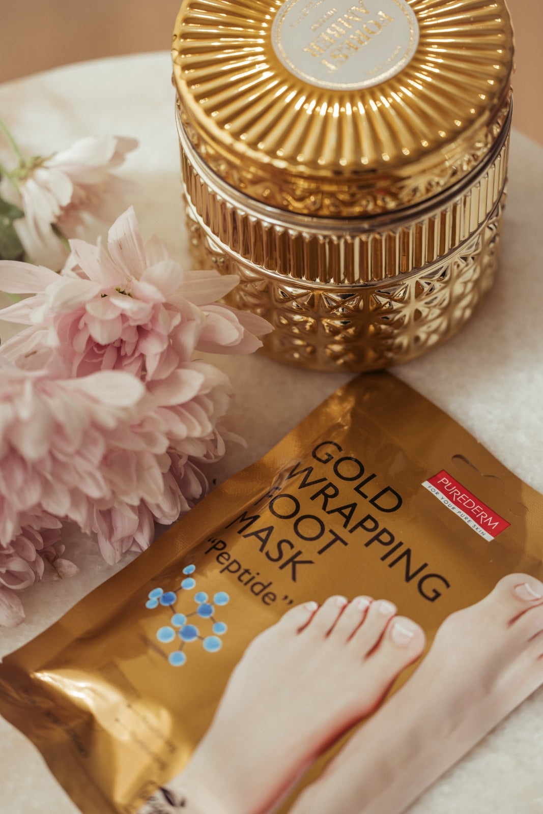 Gold wrapping foot mask “peptide”