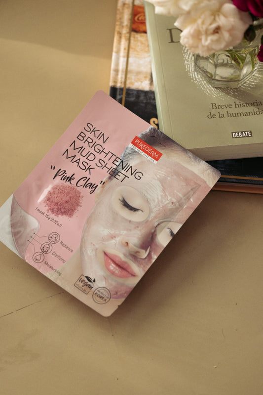 Skin brightening mud sheet mask “pink clay”