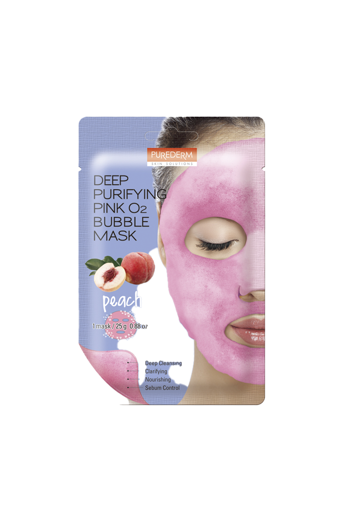 Deep purifying pink peach O2 bubble mask – Mascarilla limpieza profunda durazno