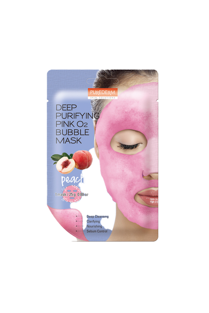 Deep purifying pink peach O2 bubble mask – Mascarilla limpieza profunda durazno